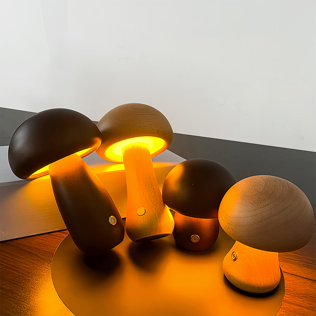 Elegant White Mushroom LED Table Lamp for Bedroom or Living Room Decor