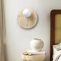 Yellow Travertine Wabi-Sabi LED Wall Light Fixture for Modern Interiors
