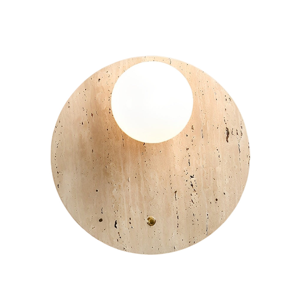 Yellow Travertine Wabi-Sabi LED Wall Light Fixture for Modern Interiors