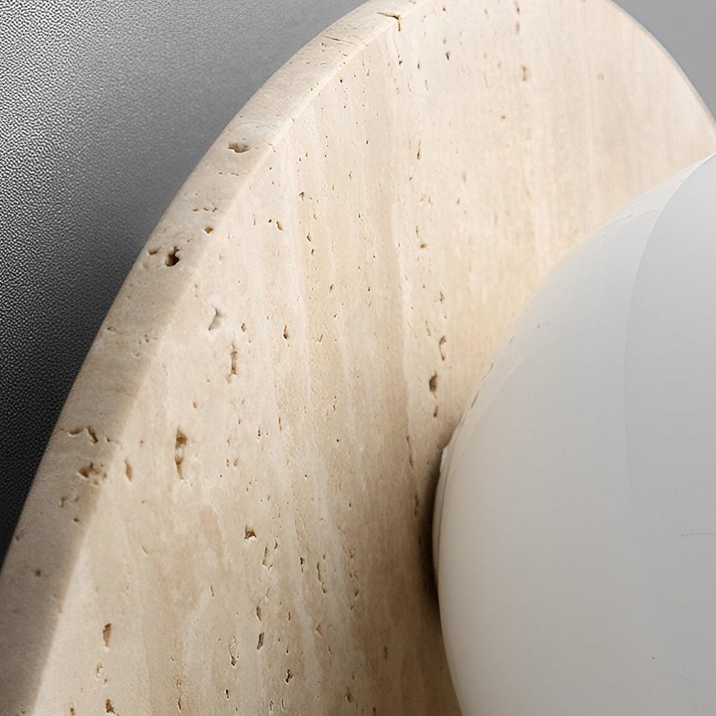 Yellow Travertine Wabi-Sabi LED Wall Light Fixture for Modern Interiors