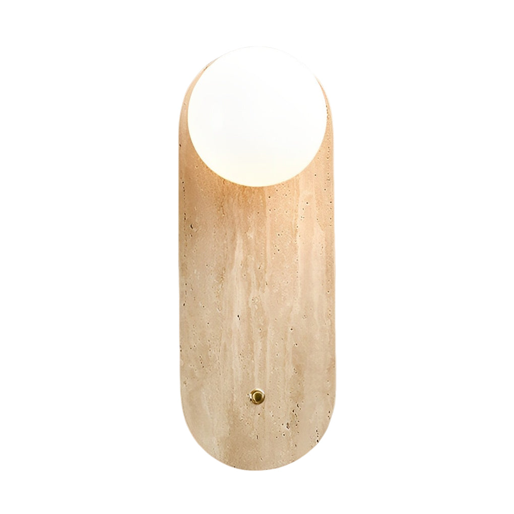 Yellow Travertine Wabi-Sabi LED Wall Light Fixture for Modern Interiors