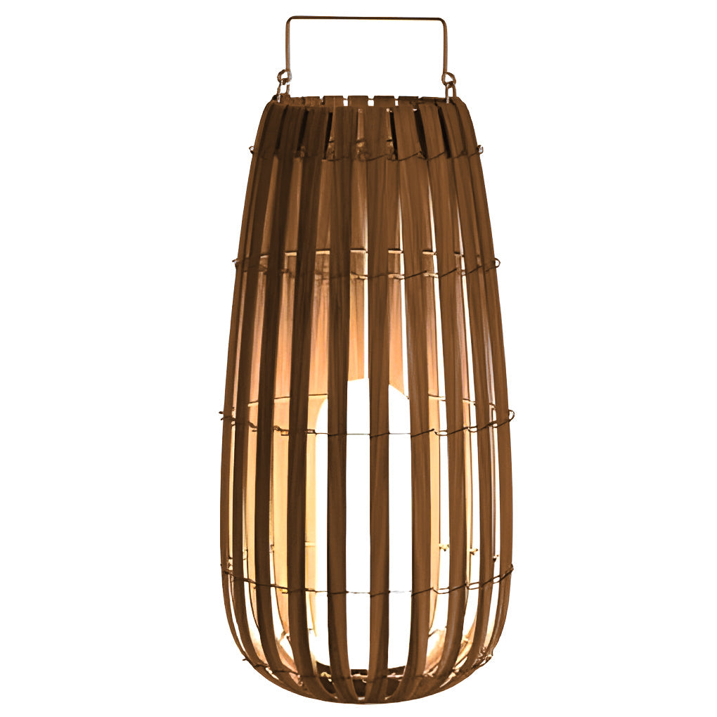 Portable Waterproof LED Bamboo Lanterns for Outdoor Dining Decor