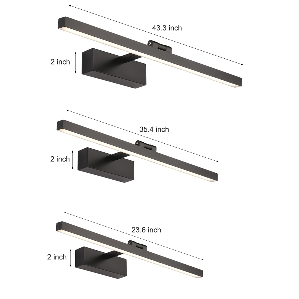 Rotatable Modern Metal LED Bath Bar Vanity Light in Brushed Nickel
