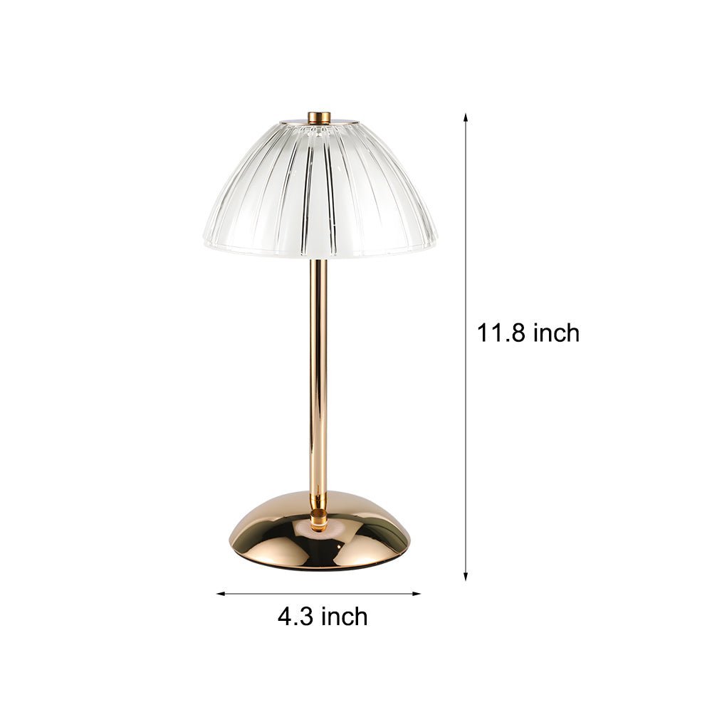 Battery-Powered LED Brushed Brass Table Lamp for Modern Home Décor