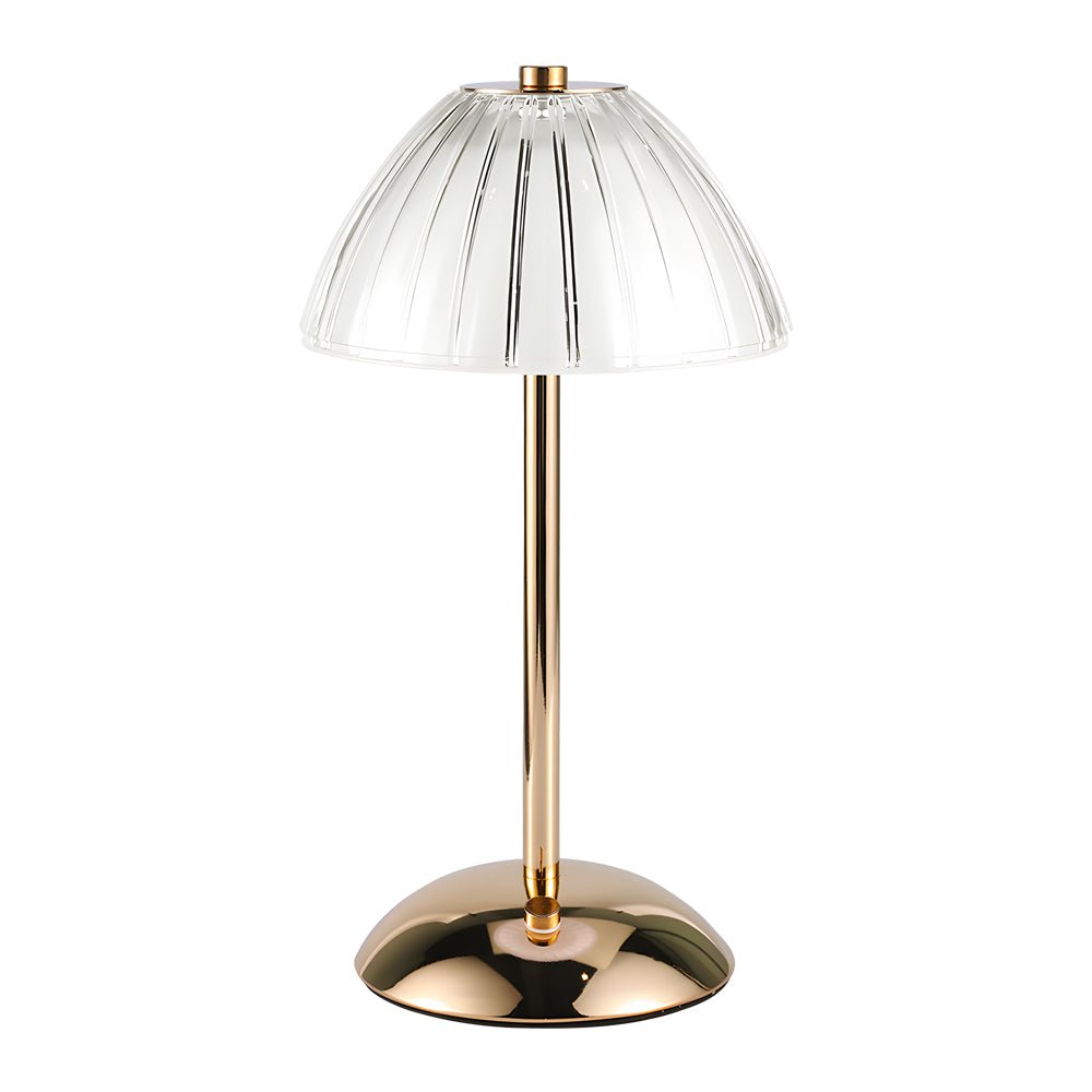 Battery-Powered LED Brushed Brass Table Lamp for Modern Home Décor
