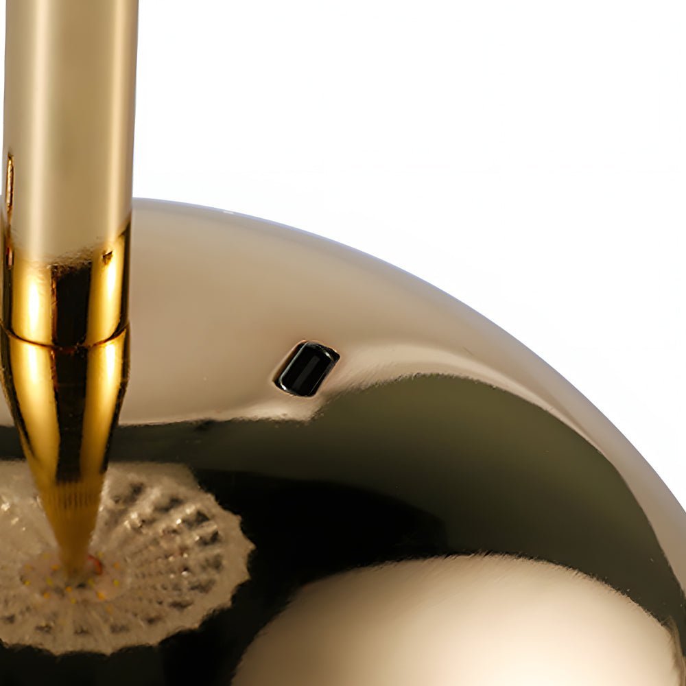 Battery-Powered LED Brushed Brass Table Lamp for Modern Home Décor