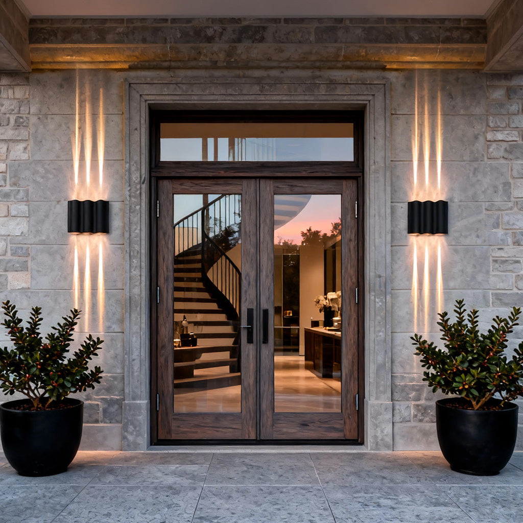 Stylish Wavy Aluminum LED Up-Down Wall Light for Outdoor Spaces