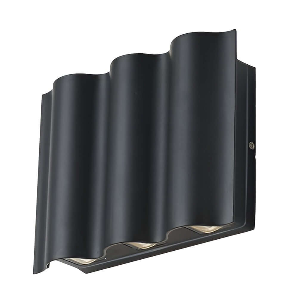 Stylish Wavy Aluminum LED Up-Down Wall Light for Outdoor Spaces