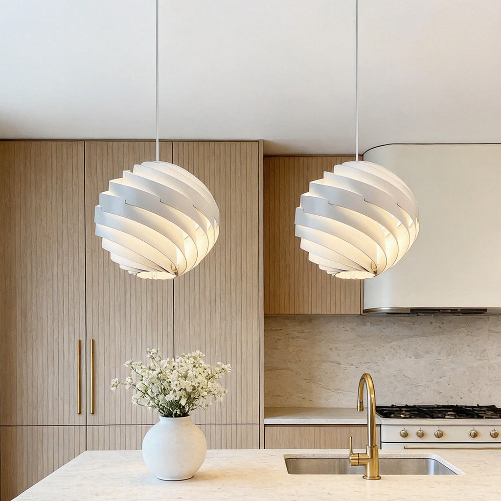 Nordic Turbine Pendant Light - Artistic Swirl Design for Living Room