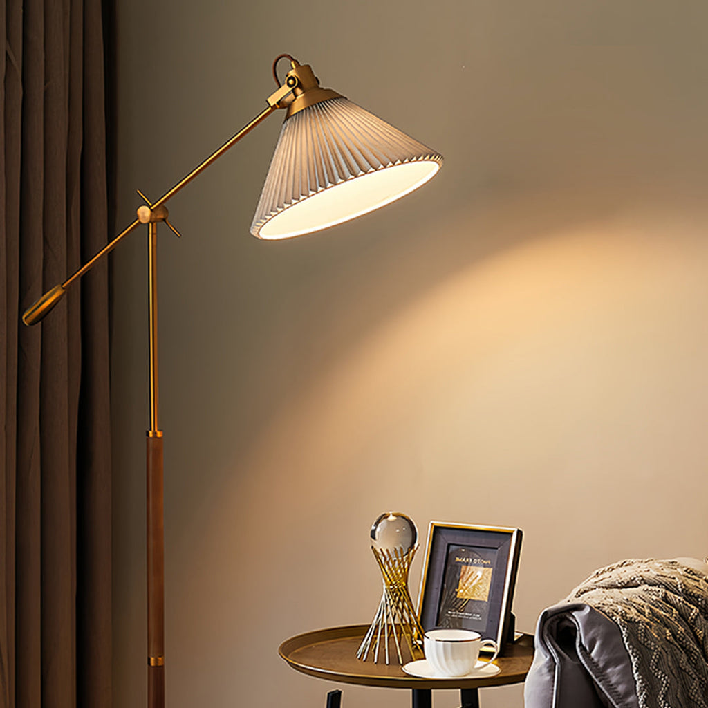 Vintage Industrial Adjustable Swing Arm Floor Lamp for Bedroom Reading