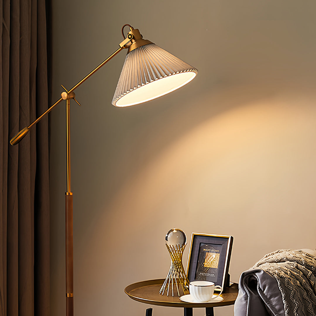 Vintage Industrial Adjustable Swing Arm Floor Lamp for Bedroom Reading