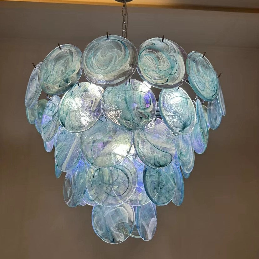 Classic French Floral Iron and Glass Chandelier for Elegant Living Room