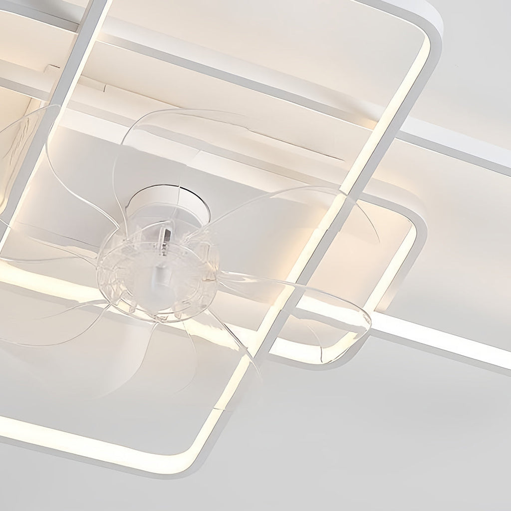 Modern Clear Acrylic Ceiling Fan with Lights - Stylish Home Fixture