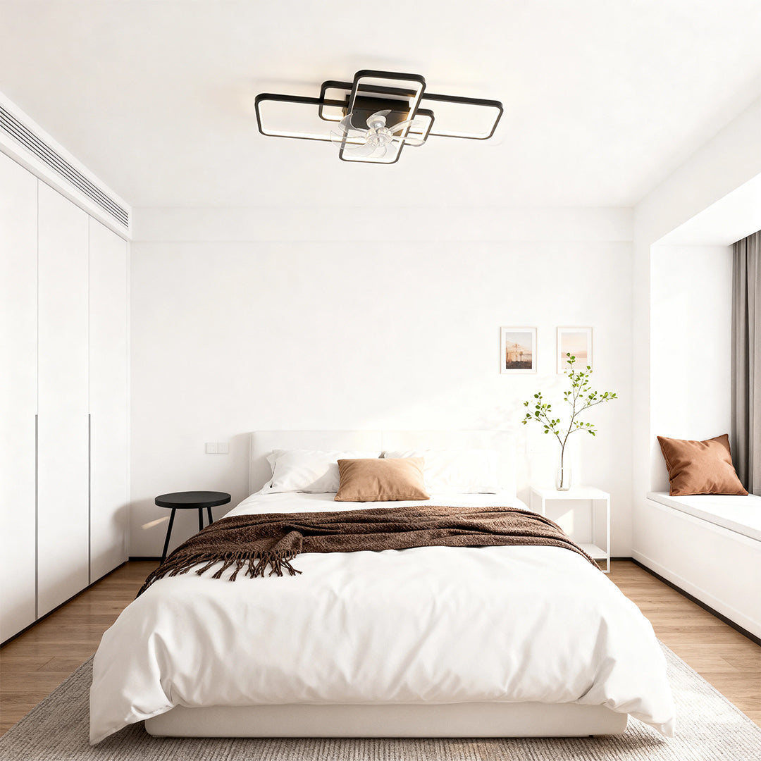 Modern Clear Acrylic Ceiling Fan with Lights - Stylish Home Fixture