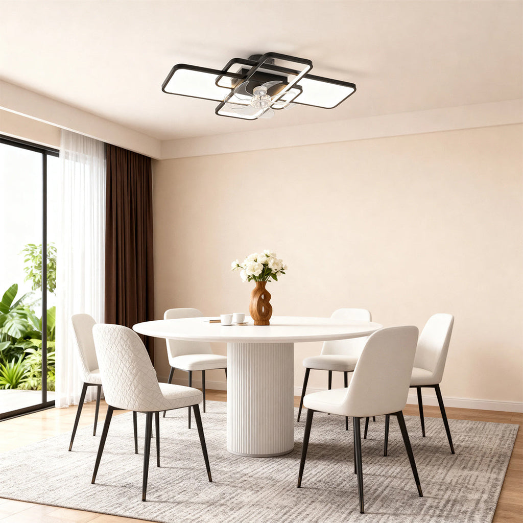Modern Clear Acrylic Ceiling Fan with Lights - Stylish Home Fixture