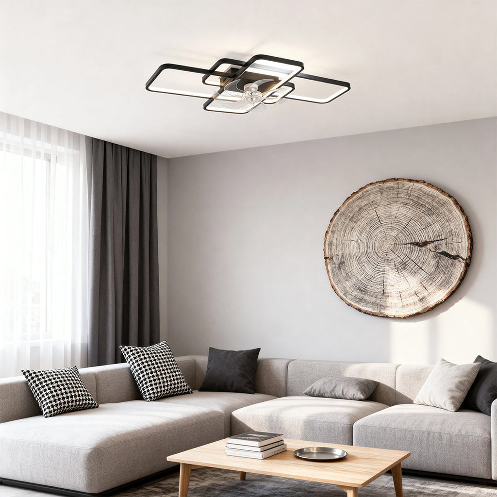 Modern Clear Acrylic Ceiling Fan with Lights - Stylish Home Fixture