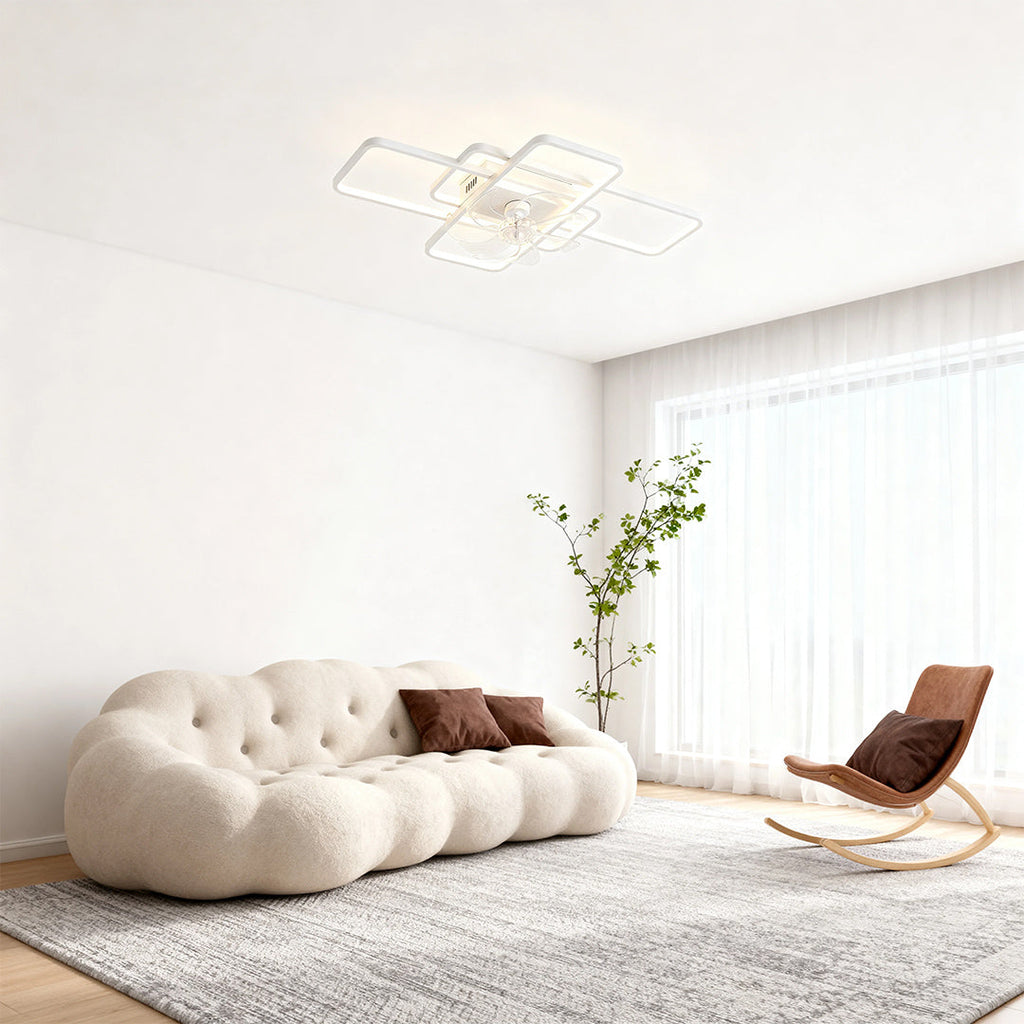 Modern Clear Acrylic Ceiling Fan with Lights - Stylish Home Fixture