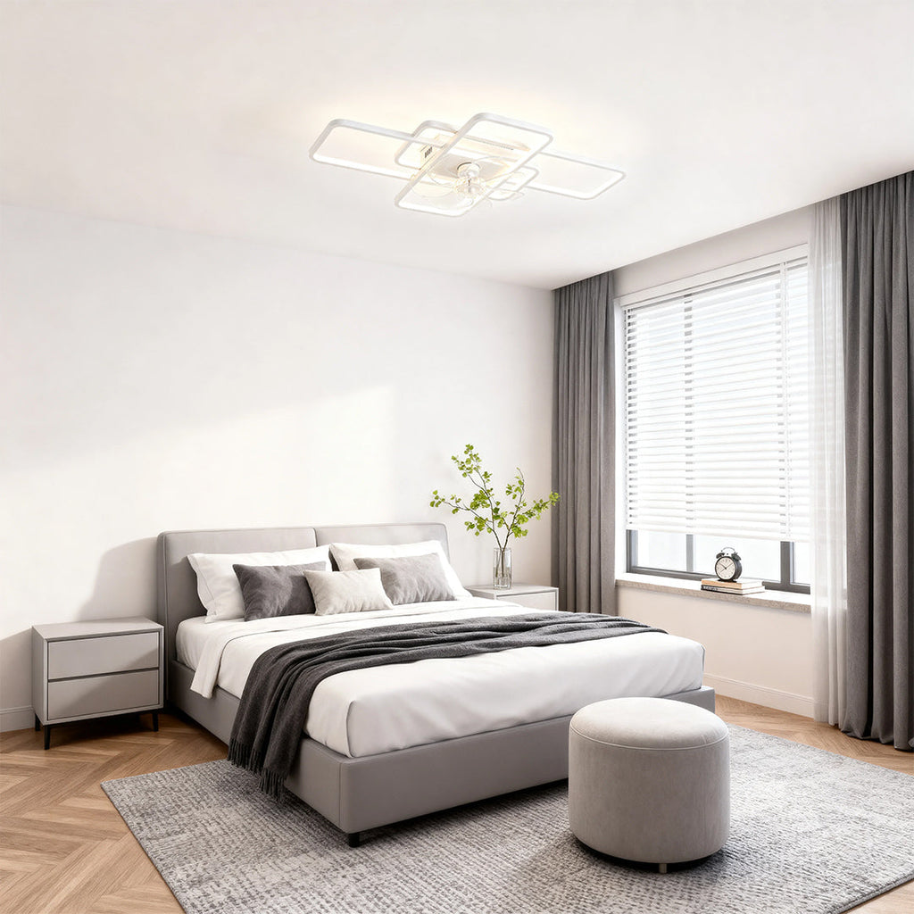 Modern Clear Acrylic Ceiling Fan with Lights - Stylish Home Fixture