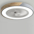 Modern Bladeless Flush Ceiling Fan with Light Remote for Living Room
