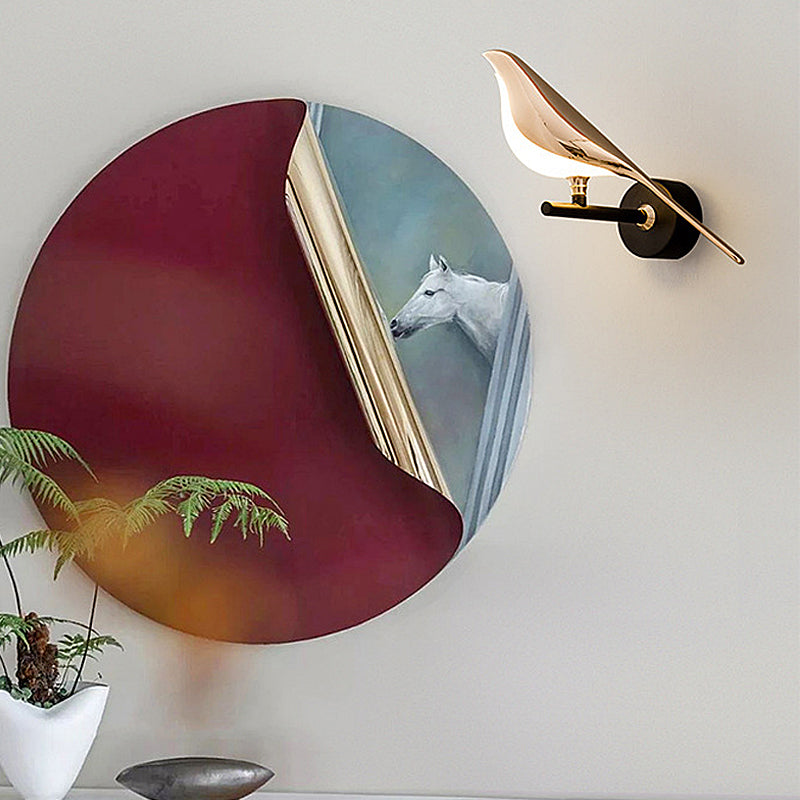 Nordic Style Bird LED Wall Lamp - Minimalist White Design for Home Décor