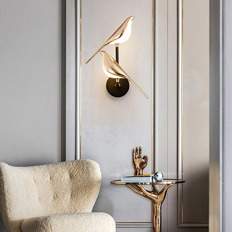 Nordic Style Bird LED Wall Lamp - Minimalist White Design for Home Décor