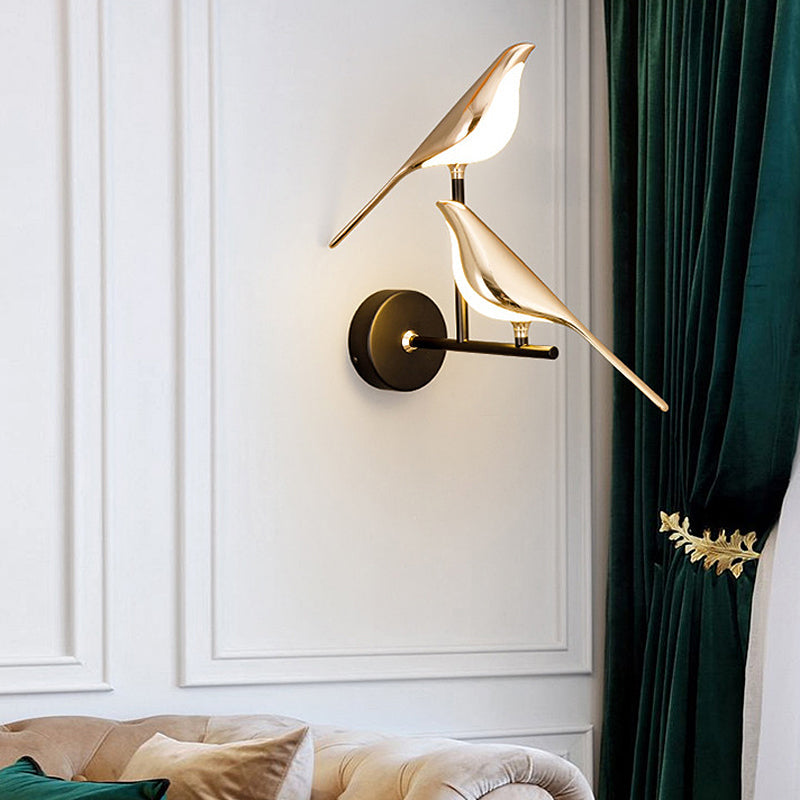 Nordic Style Bird LED Wall Lamp - Minimalist White Design for Home Décor