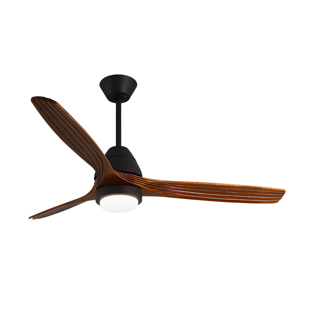 Rustic 52-Inch Wooden Ceiling Fan with 3 Blades & Remote for Home Use