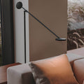 Sleek Black Adjustable Arm LED Floor Lamp for Modern Living Room Decor