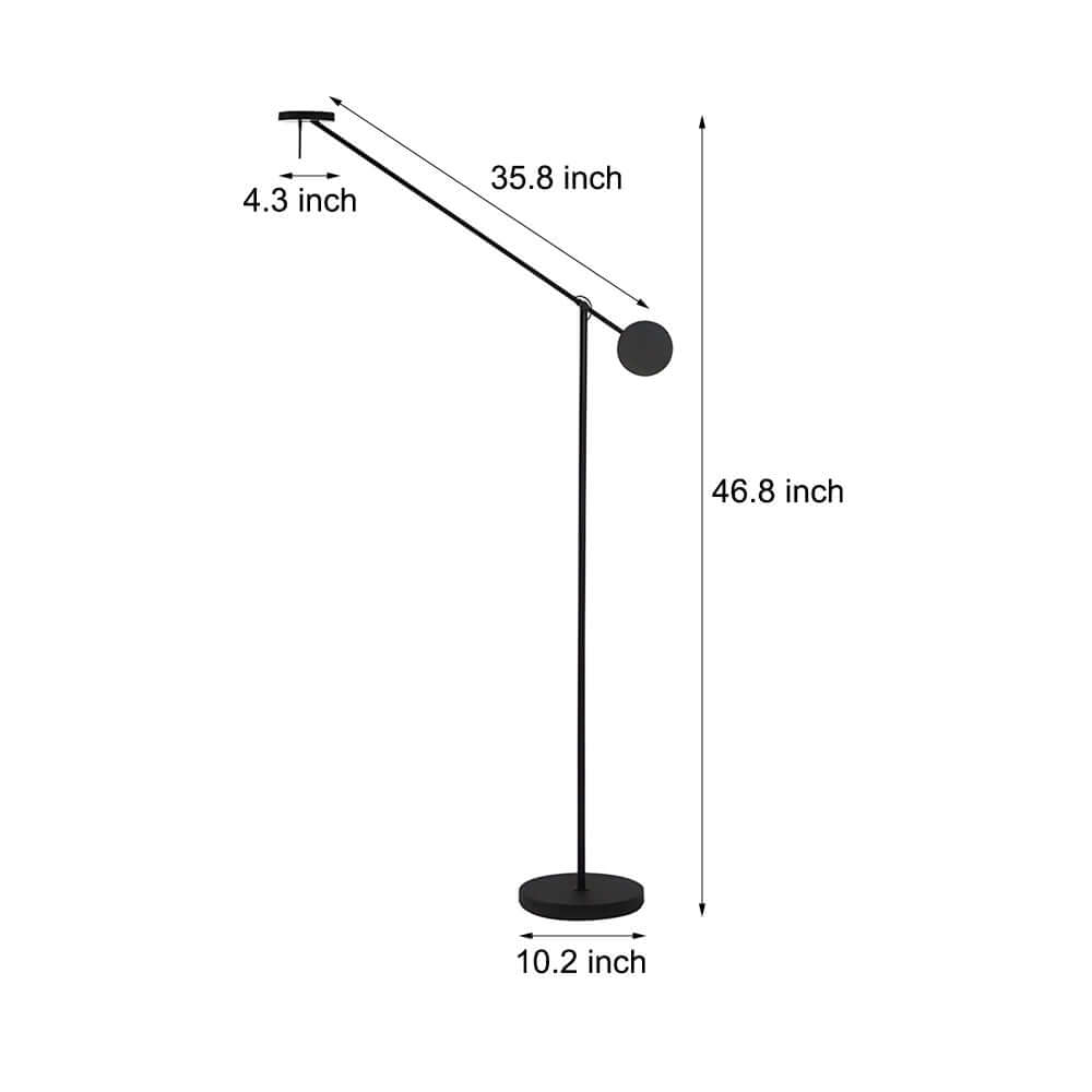 Sleek Black Adjustable Arm LED Floor Lamp for Modern Living Room Decor