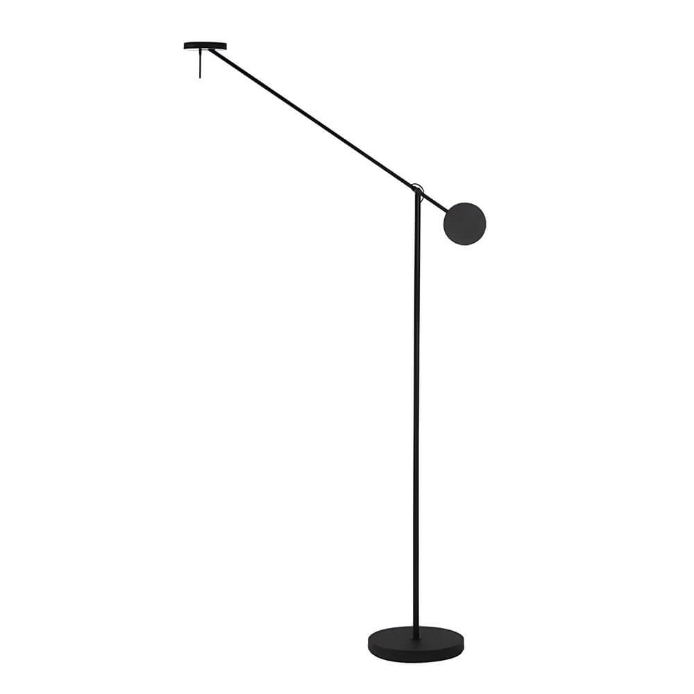 Sleek Black Adjustable Arm LED Floor Lamp for Modern Living Room Decor