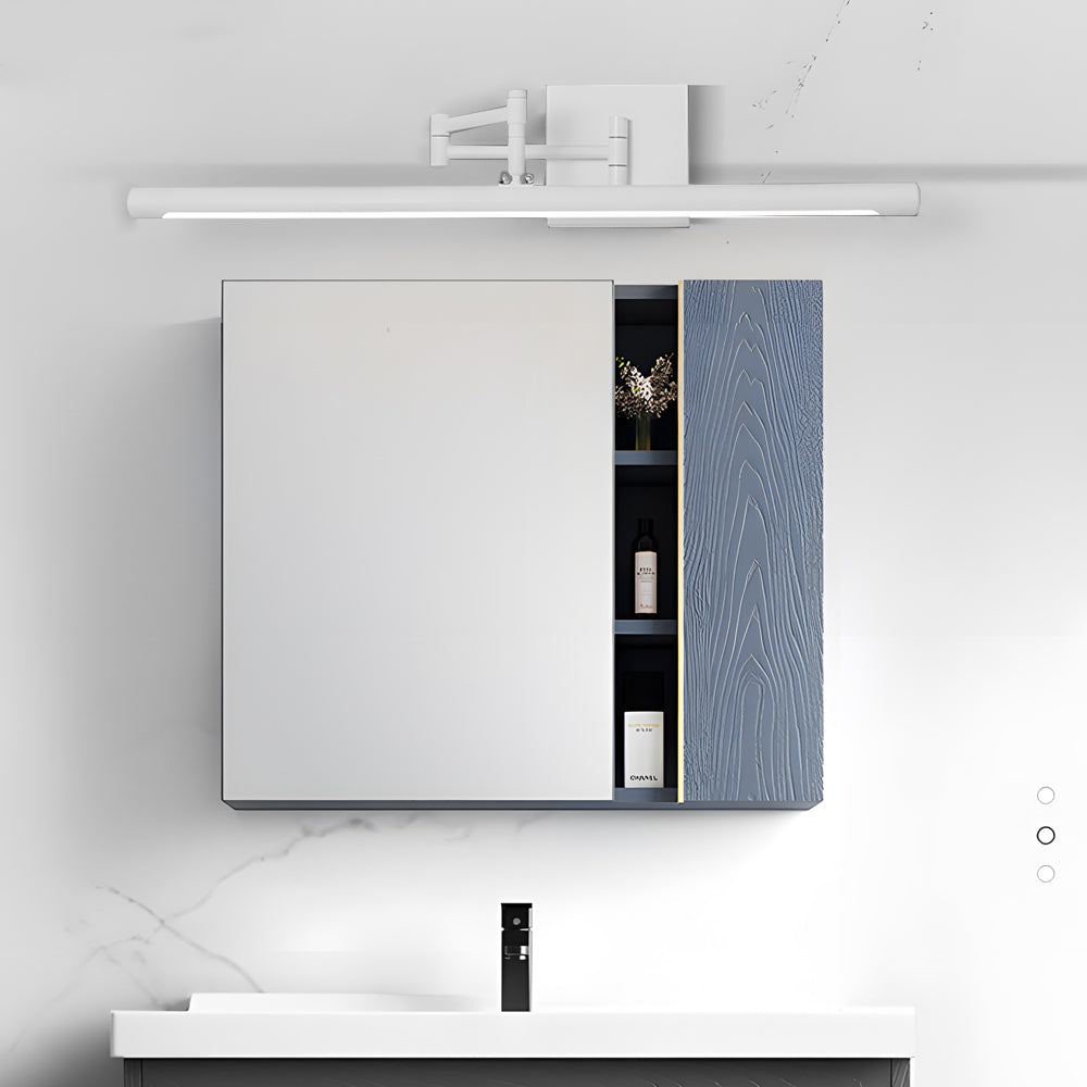 Modern Black Metal Swing Arm Vanity Light for Bathroom Decor