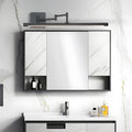Modern Black Metal Swing Arm Vanity Light for Bathroom Decor