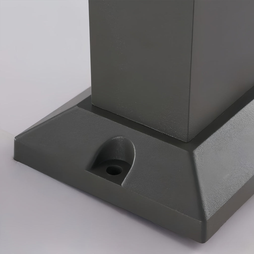 Sleek Black Aluminum Cubic LED Bollard Light for Outdoor Pathway Lighting