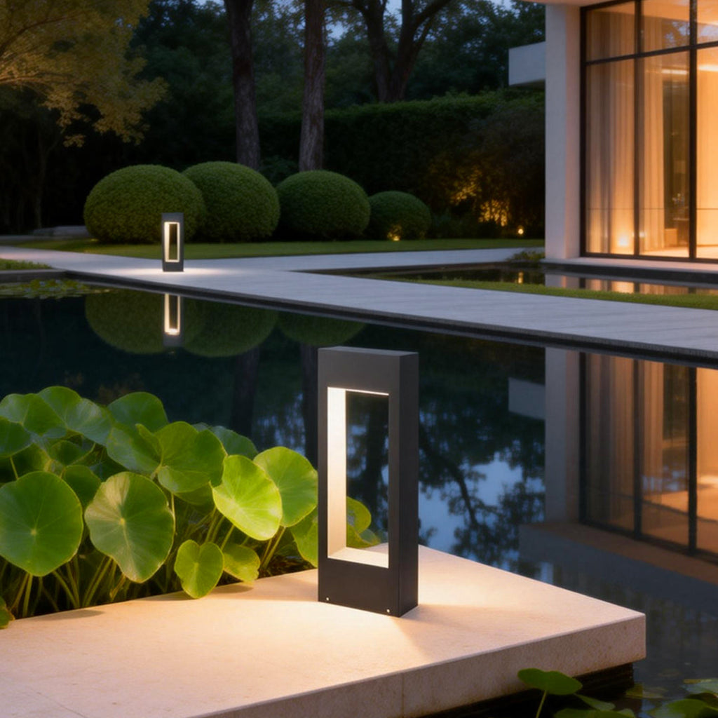Sleek Black LED Outdoor Bollard Light for Pathway and Garden Illumination