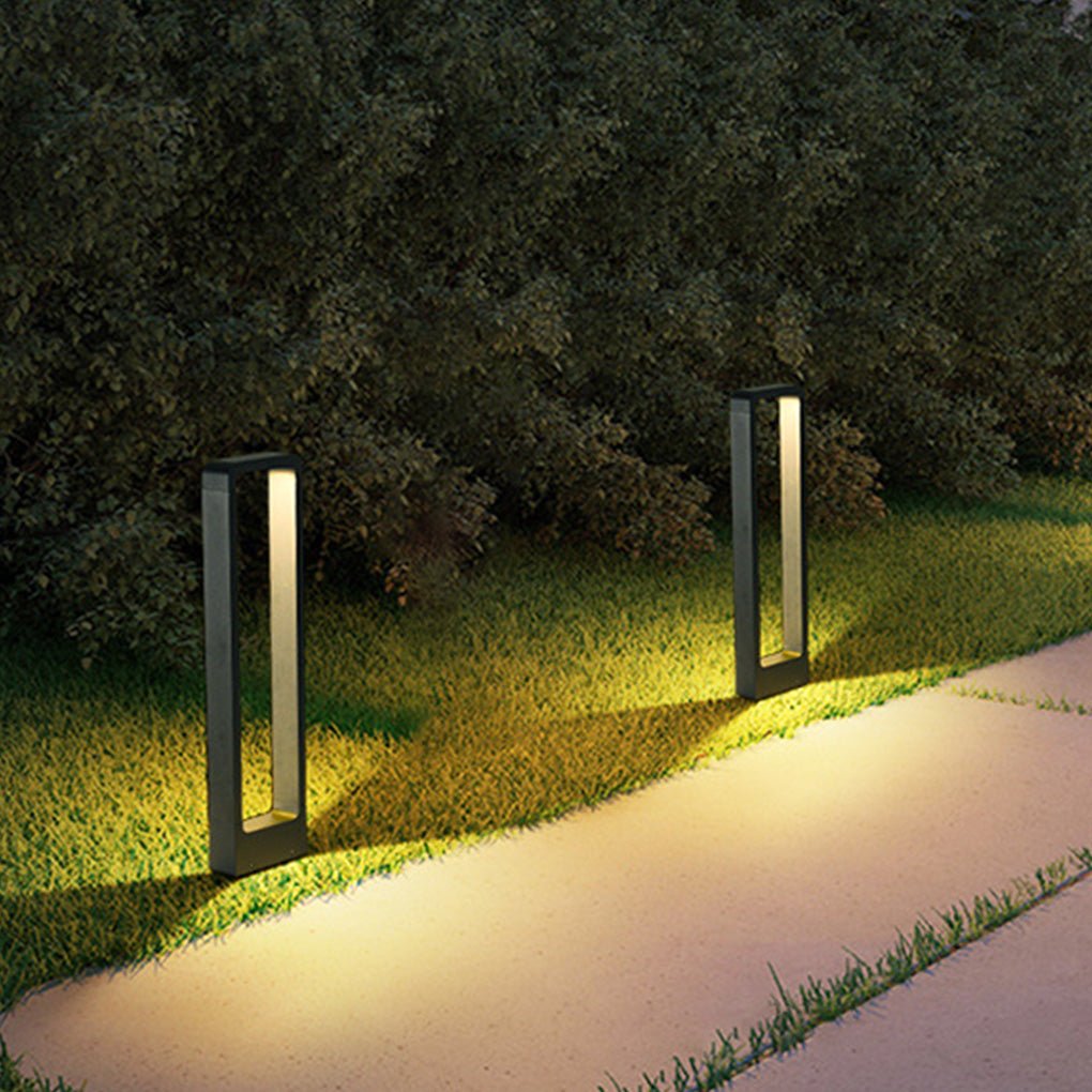 Modern Black Waterproof Bollard Lights for Outdoor Pathway & Garden
