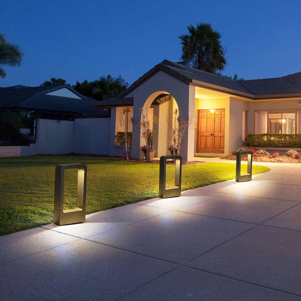 Modern Black Waterproof Bollard Lights for Outdoor Pathway & Garden