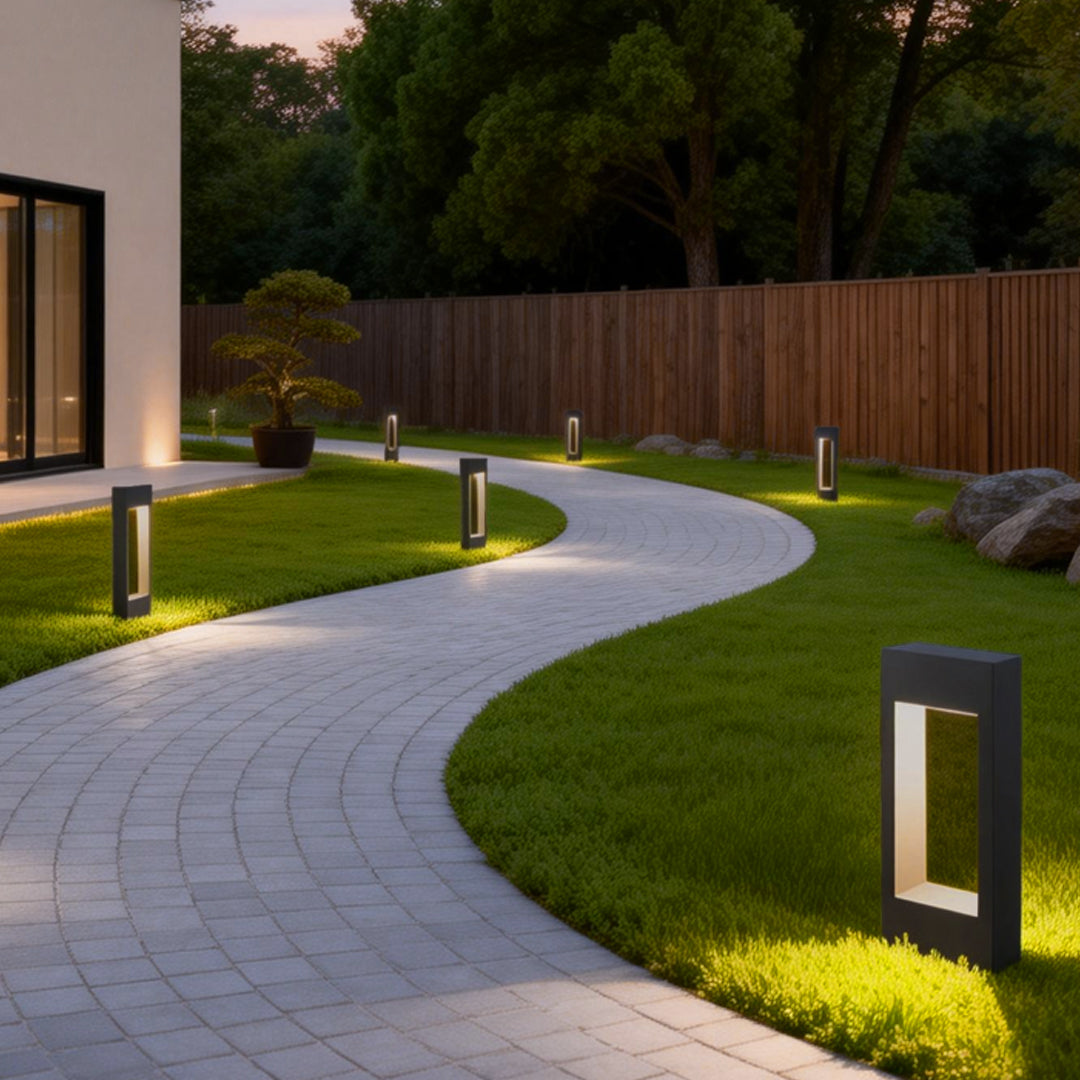 Sleek Black LED Outdoor Bollard Light for Pathway and Garden Illumination