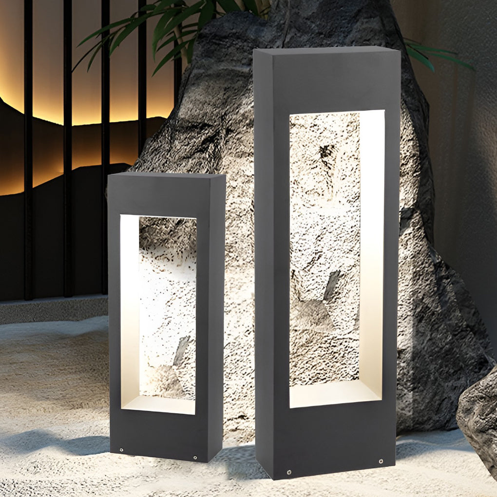 Sleek Black LED Outdoor Bollard Light for Pathway and Garden Illumination