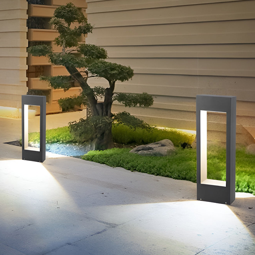 Sleek Black LED Outdoor Bollard Light for Pathway and Garden Illumination