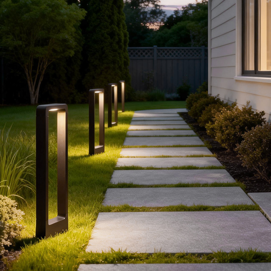Modern Black Waterproof Bollard Lights for Outdoor Pathway & Garden
