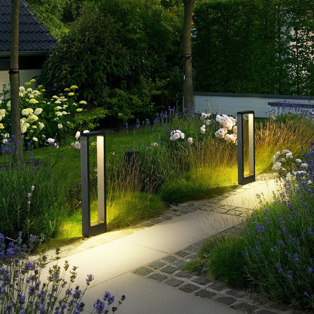 Modern Black Waterproof Bollard Lights for Outdoor Pathway & Garden