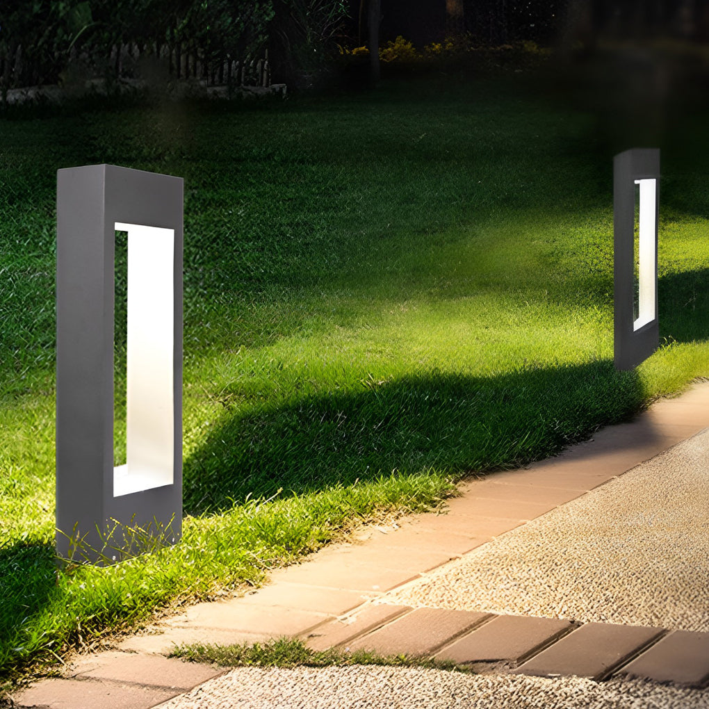 Sleek Black LED Outdoor Bollard Light for Pathway and Garden Illumination