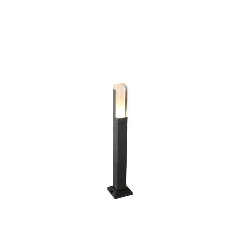Sleek Black Aluminum Cubic LED Bollard Light for Outdoor Pathway Lighting