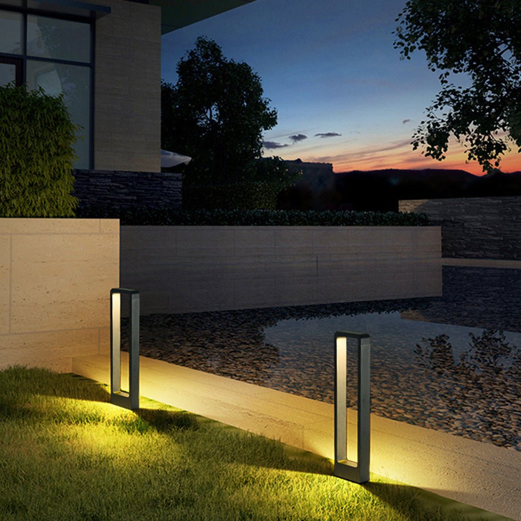 Modern Black Waterproof Bollard Lights for Outdoor Pathway & Garden