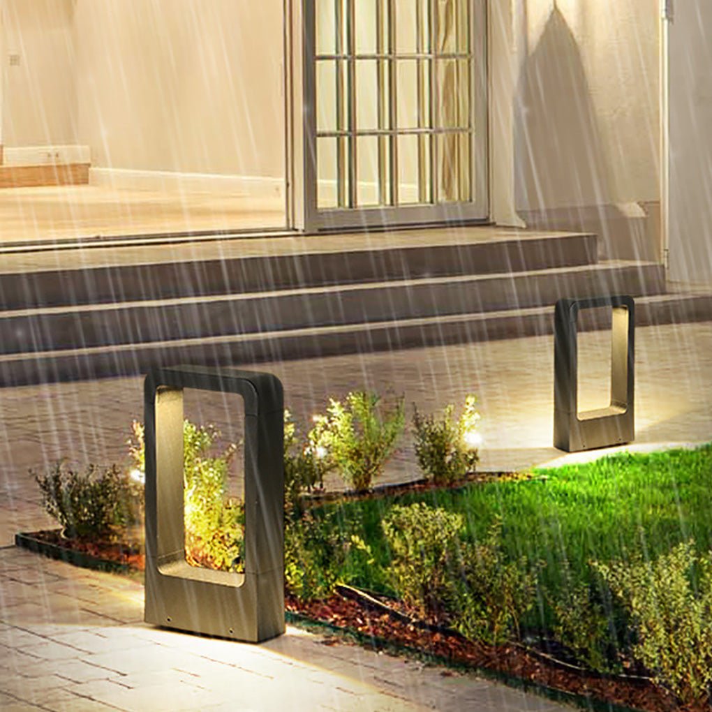 Modern Black Waterproof Bollard Lights for Outdoor Pathway & Garden