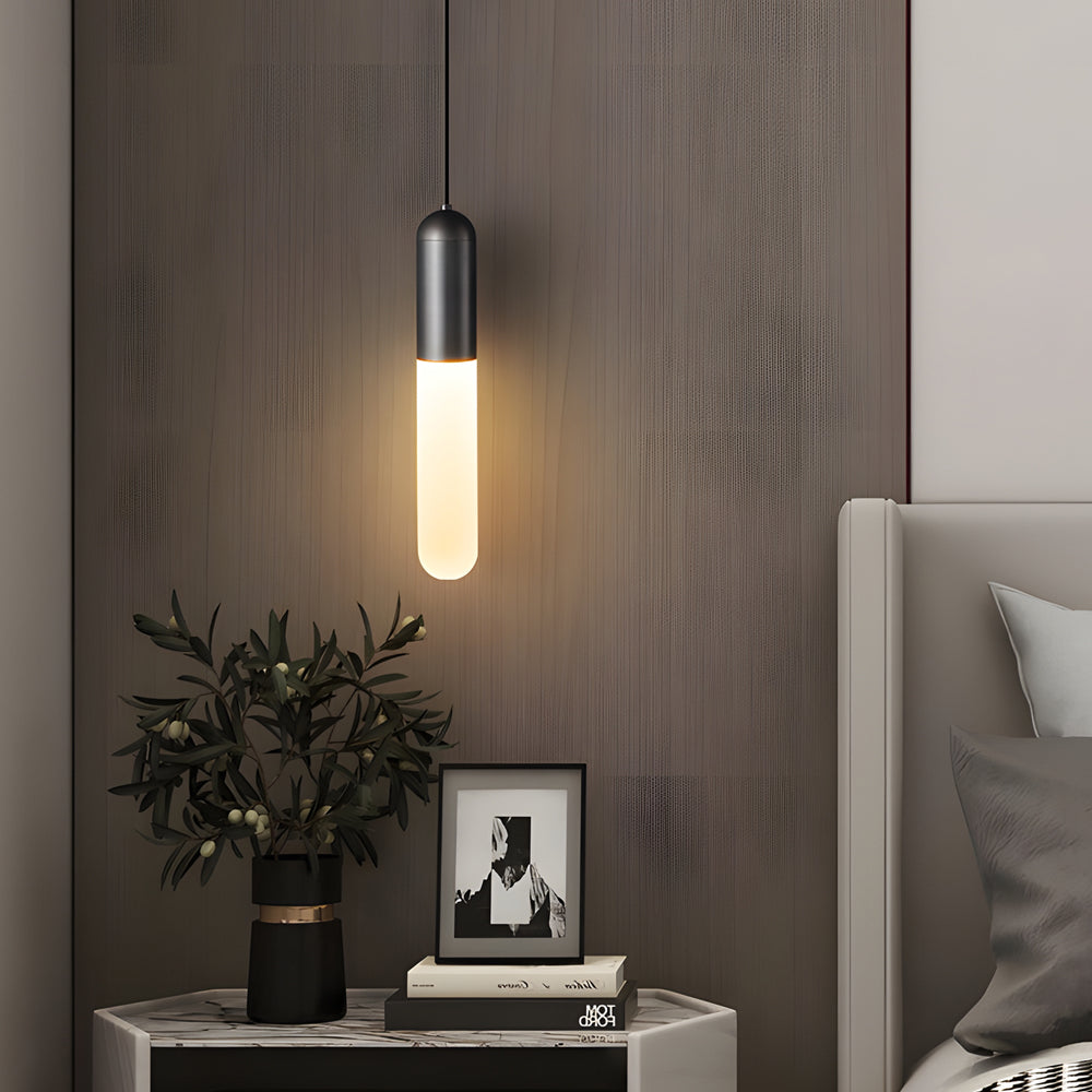 Long Copper Acrylic 3-Step Dimming Pendant Light for Modern Spaces
