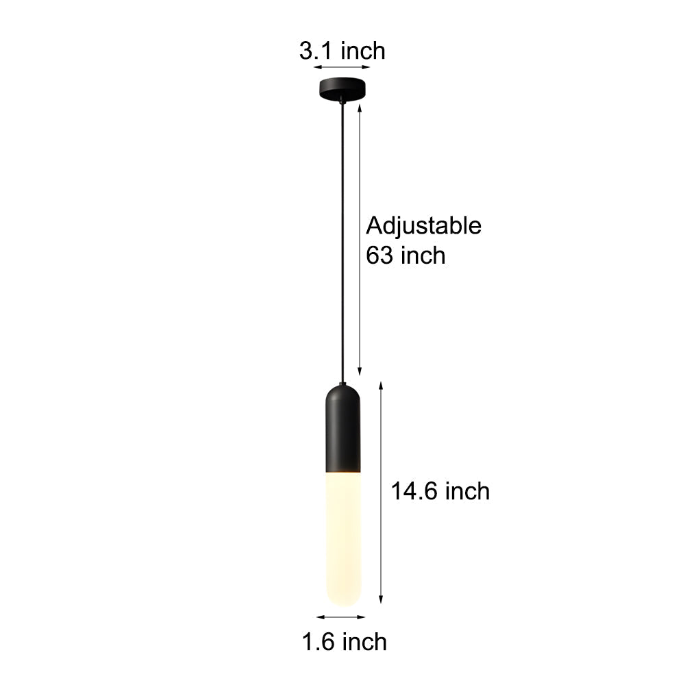 Long Copper Acrylic 3-Step Dimming Pendant Light for Modern Spaces