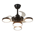 French Vintage 3-Blade Iron Ceiling Fan with Four Lights for Living Room