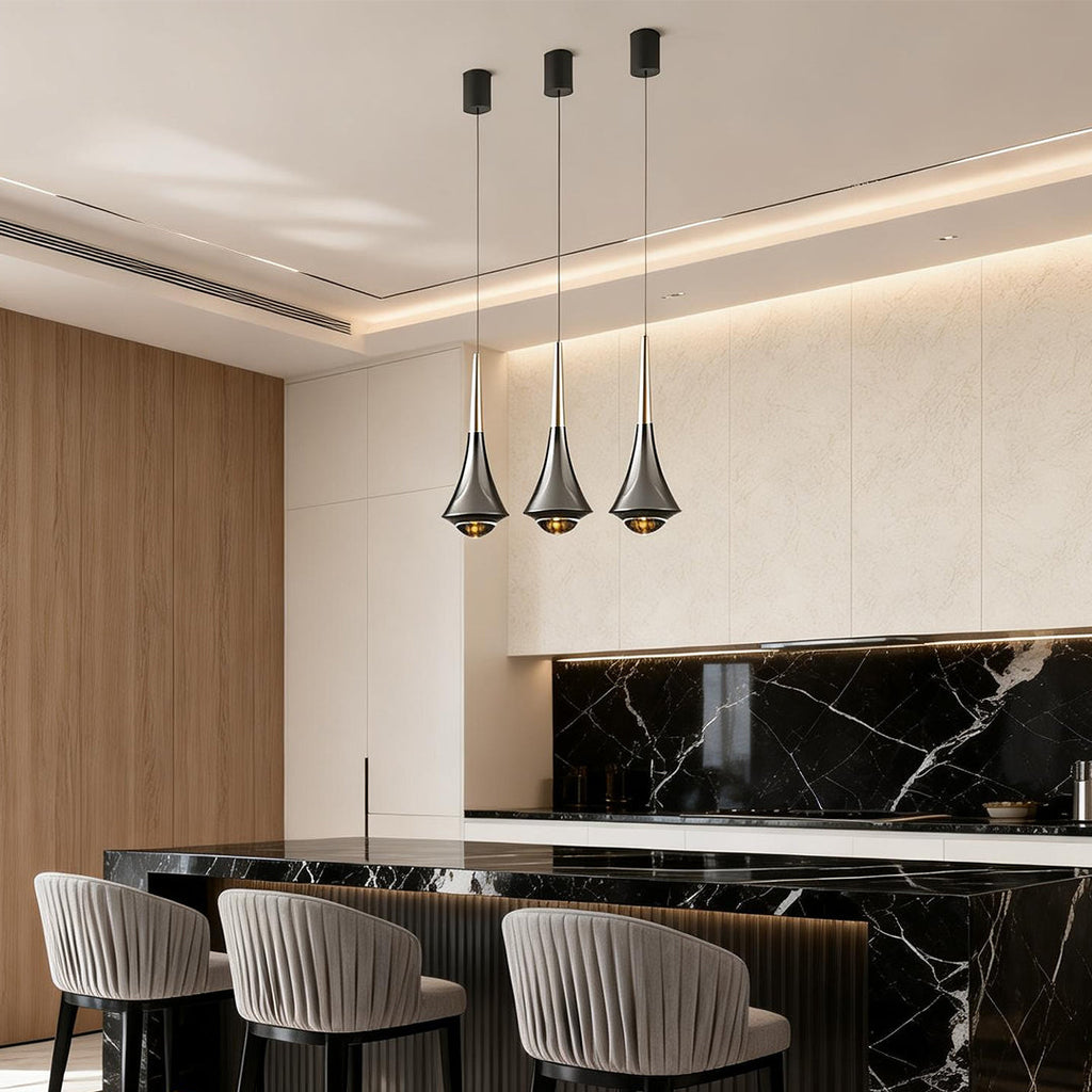Elegant Black Cone LED Pendant Light for Modern Dining and Living Rooms