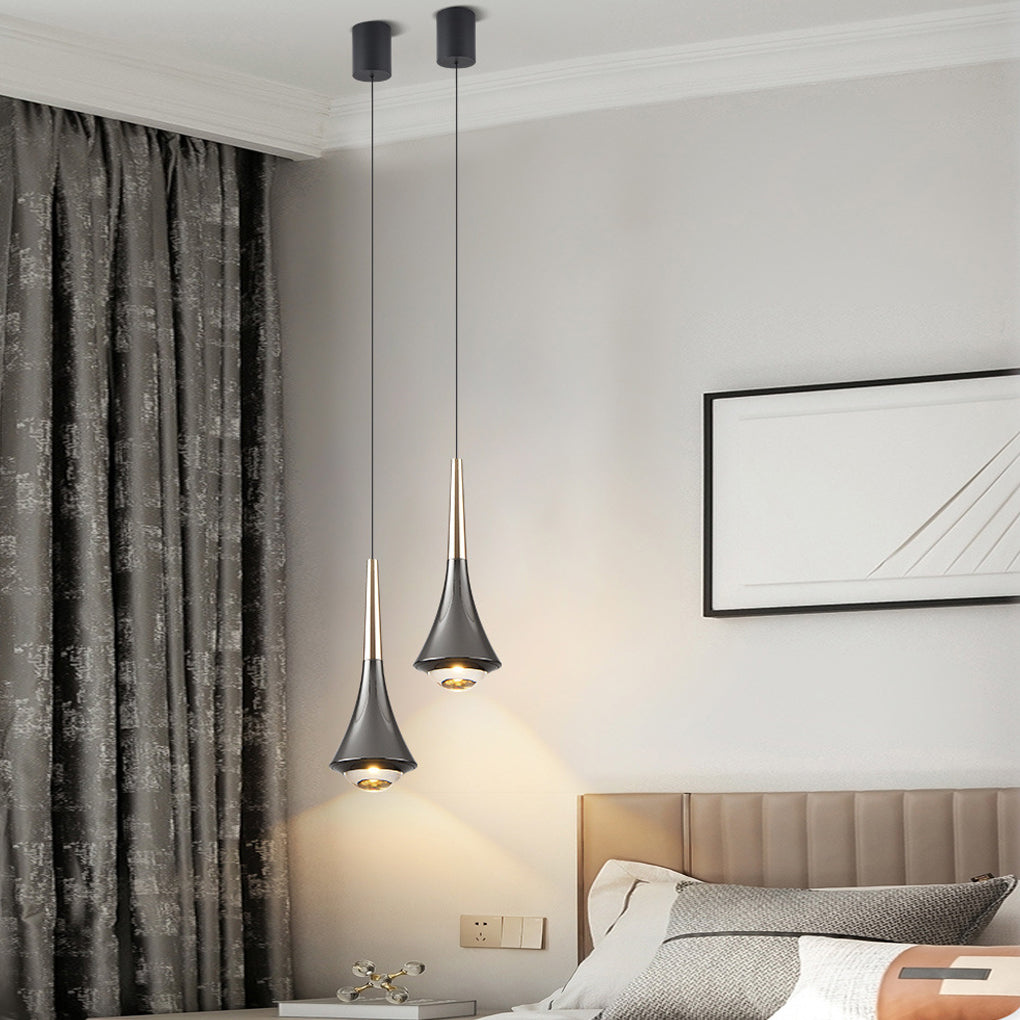 Elegant Black Cone LED Pendant Light for Modern Dining and Living Rooms